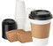 12 oz 50 pack Disposable Paper Coffee Cups with Lids and Sleeves